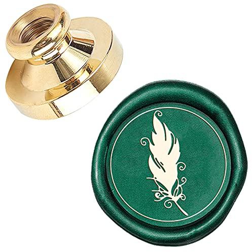 craspire Wachssiegel Stempel Feder Messing Ersatzkopf 25mm Vintage Siegellack Stempel Für Umschlag Karte Einladungen Geschenk Hochzeit Halloween Weihnachten Neujahr