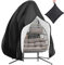 Funda para silla colgante de patio, 200 x 230 cm, funda doble para silla de huevo con cremallera y cordón, impermeable, resistente al viento, duradera, protector de muebles