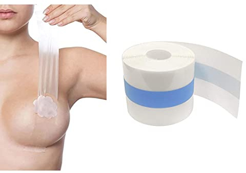ROSVAY Nastro Adesivo per Reggiseno Nastro Seno Push Up Invisibile Boob Tape Sollevamento Impermeabile Traspirante per Coppa A-E, 5cm x 5M