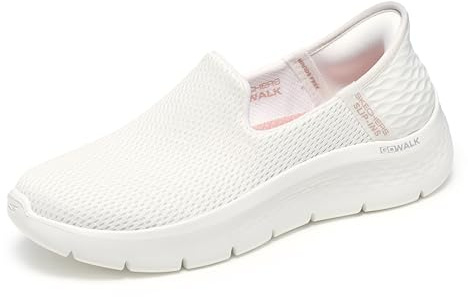 Skechers Femme Go Walk Flex Relish Slip-In ENTRAINEUSE, Off White Textile/Trim, 41 EU