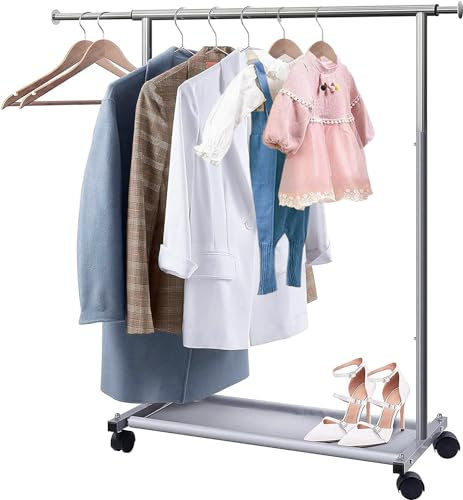 MISSLO Short Clothing Racks Hanging Clothes Racks, Grey