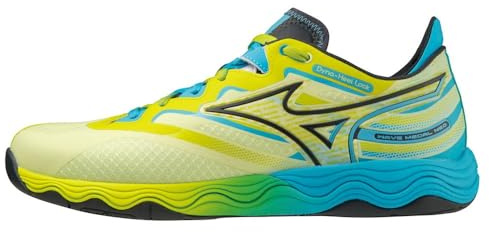 Mizuno NEO Wave Medal Table Tennis Shoes, Yellow x Black x Light Blue, 27.0 cm 2E