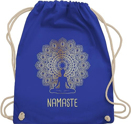 Turnbeutel Rucksack - Taschen - Namaste Yoga Chakra Mandala - Unisize - Royalblau - yoga-tasche joga fans beutel tasche meditation rucksackbeuteltasche baumwolle geschenke sportbeutel für alles