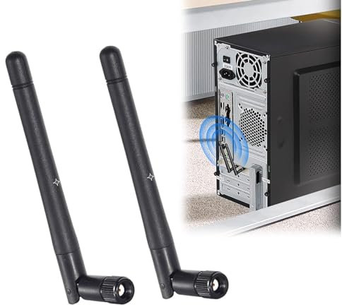 WiFi Antenna, 2PCS Black Dual Band WiFi 2.4GHz 5GHz 5.8GHz 3dBi Omnidirectional Antenna for WiFi Router Wireless Network Card USB Adapter