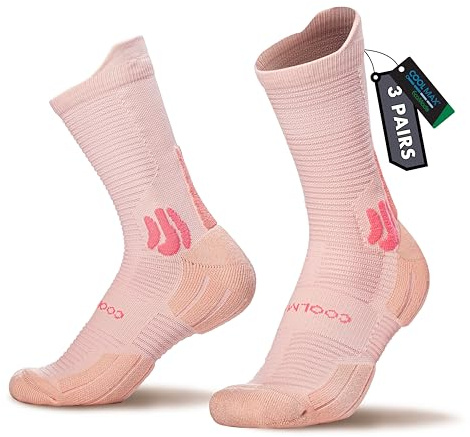BRISIRA 3 Paar Bambus Kompressionssocken Herren & Damen Fußgewölbestützung | Laufsocken & Wandersocken mit Fersenpolster, Anti-Blasen, Belüftungsnetz, Größen 35-51 für Sport, Arbeit & Reisen
