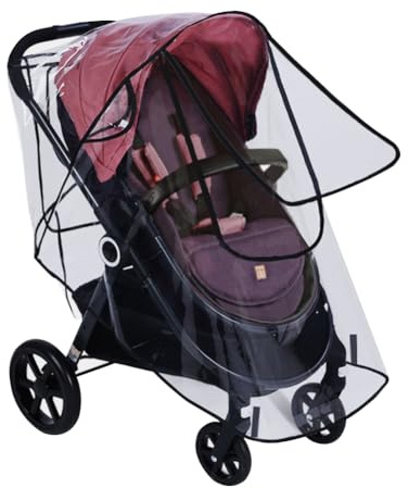Universal Stroller Cover Large Rain Cover for Buggy Pushchair Pram with Zip Waterproof Windproof Travel Outdoor Stroller Rain Cover Weather Shield Protect for Sun Dust Snow