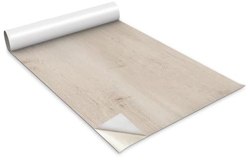 Wallfluent Küchenfolie Selbstklebende Möbelfolie Für Möbel Tisch Schrank Tür Küchenfronten Klebefolie 100x50cm Deko für Möbel Hochwertige Dekofolie Tapete - Struktur aus Sonoma-Eiche