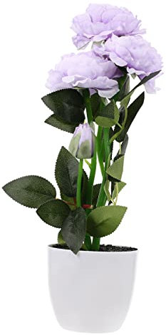 FUNOMOCYA Künstliche Pfingstrosen Bonsai Topf Dekoration Realistische Grünpflanze Kunstblumen Blumenornament Für Heim Und Büro Schreibtischschmuck