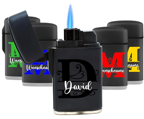 MyPrezzie Personalisiertes Sturmfeuerzeug | Geschenk für Partner mit individuellem Bild & Text | Nachfüllbar | Personalisierte Geschenke | Geschenke für Männer und Frauen | Geburtstag (Initialen)