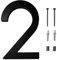 PacuM Modern House Numbers for Outside 6 Inches Black House Numbers Floating House Number Plaque Plastic Home Address Sign for Office Doors, Mailboxes, Garages (Matte Black, 2)