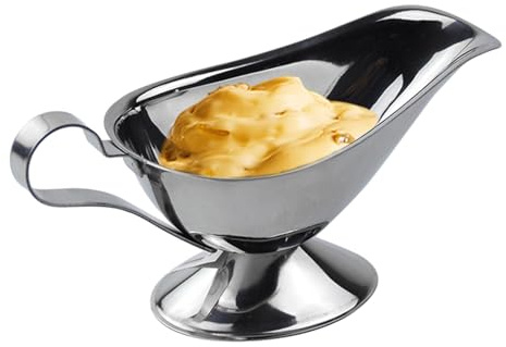 Salsera de acero inoxidable de 10 Oz - de salsa con mango, cuenco para