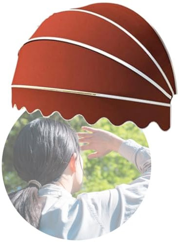 Kuppelförmige faltbare Markise, Fensterüberdachung, Polyester, Sonnenschutz, für Wohn- und Gewerbedeck, Balkon, Hof, Orange, 135 cm
