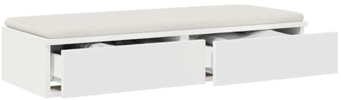 vidaXL Cassetti per Letto Bianco 90 x 36,5 x 16,5 cm Legno Multistrato, Spazio in abbondanza, Arredamento Minimalista, Mobile Elegante per Camera, cassetto Moderno con Funzione Push-to-Open