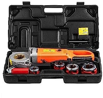 2300 W elektrischer Rohreinfädler, handgehalten, Haushalt, Rohrhülsenmaschine aus verzinktem Eisen, industrielle Gewindewerkzeuge mit 4 Matrizen für Anfänger zum Selbermachen