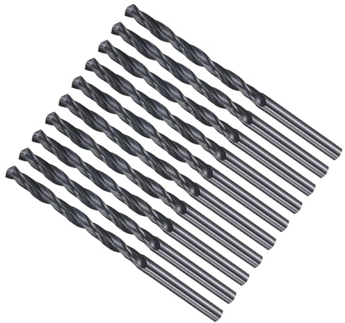 METALLIXITY Punta da Trapano (3,8mm) 10pz, Acciaio ad Alta Velocità 4241 (HSS) Gambo Dritto Nitruro Nero 118° per Legno Plastica Ferro Rame Alluminio Metallo Morbido Basso