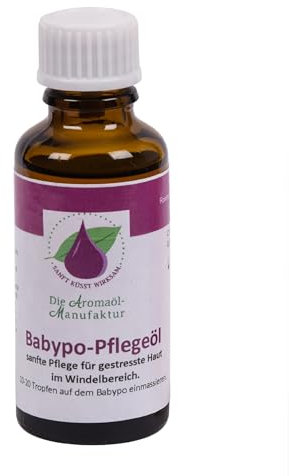 Die Aromaölmanufaktur Babypo Pflegeöl 30ml - Wohltuendes Babyöl zur Pflege zarter Babyhaut im Windelbereich, Schützt gestresste Haut, 100% natürliche ätherische Öle