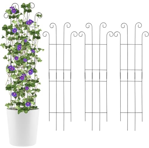 Sghtil Rejilla para plantas trepadoras de exterior – Estructura de jardín robusta y antioxidante, estructura antioxidante para huerto exterior con soporte para tomates, pepinos, frijoles, guisantes y