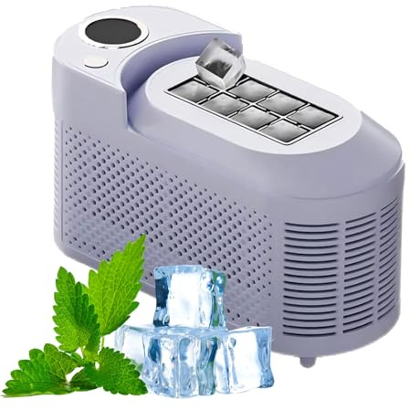IINCOOY Macchina for Il Ghiaccio Portatile, con Adattatore for Auto da 12 V, Produzione di Ghiaccio Rapida in 10 Minuti, Portatile, for Uso Domestico/Ufficio, Cestello Staccabile(Purple)