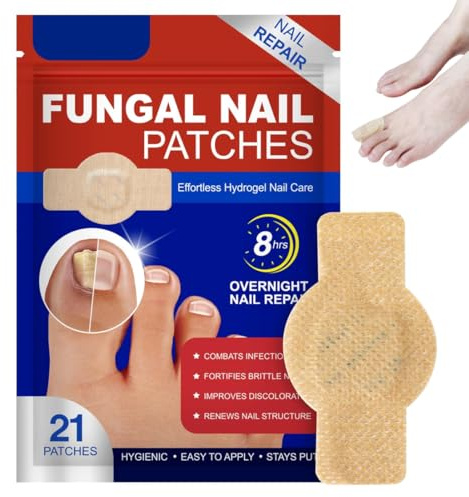 GNHG 21pcs Parches Reparadores De Uñas Para Pies,Hongos Uñas,Parches Hongos En Las,Tratamientos Naturales En Las De Los Pies,Apósito Transpirable Para Hongos En
