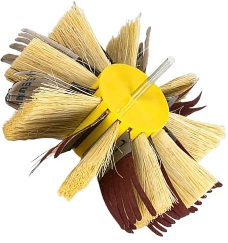 Cepillo De Pulido Con Cerdas De Sisal Y Tela De Esmeril, Con Eje De 150 Mm X 6 Mm, For Imprimación De Madera Y Lijado De Metal.(320)
