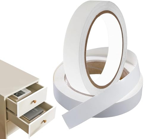 Caldamn 2 Rolls Kitchen Cabinet Edging Strip, White, 20mm X 10m | PVC, Waterproof, Self-Adhesive, Furniture Worktop Edging, Plinth Sealing Strip, Door Frame Edge Banding, Restoration