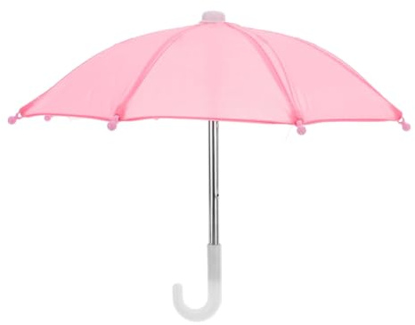 FRCOLOR Miniatur Regenschirm Puppenschirm Deko Puppenhaus 27,5cm Rosa Detailgetreu Leicht Für Puppenzubehör