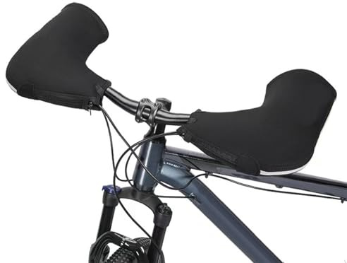 Aomiun Fahrradlenker Abdeckung, Fahrrad Lenker Handschuhe, Warme Fahrradhandschuhe für Winterfahrten, Wind- und Regendicht mit Reflektorstreifen für Damen und Herren Fahrradlenkerabdeckung
