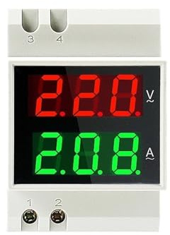 Voltímetro de carril Din amperímetro D52-2042 220V 380V medidor de corriente de voltaje CA Digital pantalla LED medidor eléctrico(Built-in CT,AC200-450V)