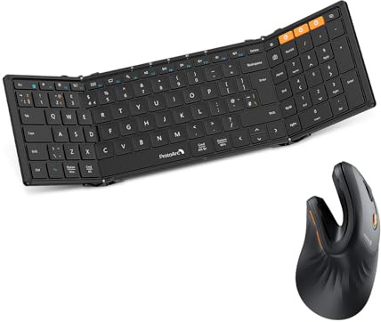 ProtoArc EM11 NL Ergonomic Mouse and ProtoArc XK01 Foldable Bluetooth Keyboard with Number Pad