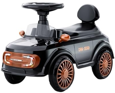 Kids Ride On Push Car Wiggle Car med Under Seat Förvaring Musik Skjutleksaker for småbarn Pojkar Flickor(Schwarz)