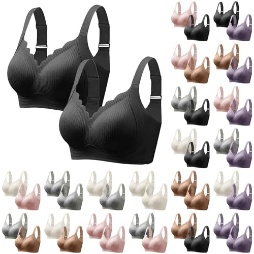 Reggiseni senza ferretto per le donne Reggiseno senza cuciture Reggiseno senza fili per seno grande Comfort Reggiseni morbidi da donna T-shirt bralette senza ferretto Reggiseno push up senza cuciture