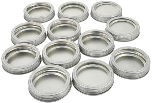 Toyvian Juego de 12 Tapas y Anillos para Tarros de 70 MM Sello Hermético, Material Acero Inoxidable, Adecuado para Conservas y Conservación en Hogar