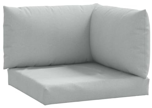 XHNIFBN Palettenkissen 3er Set Hellgrau meliert - Komfortable Palettenpolster aus Polyester für Palettensofa und Gartenmöbel - Inklusive Sitzkissen 60x60cm, Rückenkissen und Seitenkissen 60x38cm