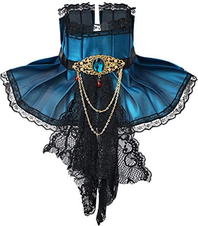 GRACEART Viktorianisch Jabot Halsband Hals Rüschen (Blau)