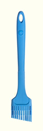 Kochblume Design Pinsel L | Premium-Silikon | Hitzebeständig | Spülmaschinenfest | 24cm | Farbe: blau