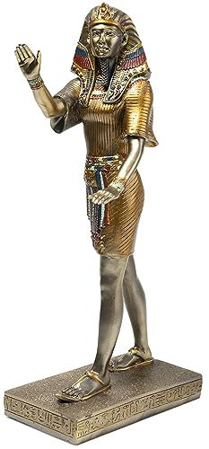 lachineuse - Pharaoh Statue 31 cm – Egyptian God – Ancient Egyptian Decoration Statue – Egyptian Object Figurine – Golden Egyptian Bust – Original Decorative Gift Idea – Home Decoration