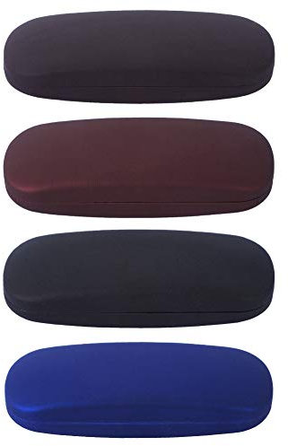 Yorgewd Brillenetui, Hartschalenetui, für die meisten Brillen und Sonnenbrillen, geeignet für Männer und Frauen, 4 Stück