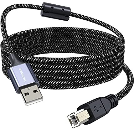MOSWAG USB Druckerkabel 3m Scanner Kabel USB Typ A auf Typ B Druckerkabel Langlebiges High Speed USB 2.0 Scannerkabel für HP, Canon, Dell, Epson, Lexmark, Xerox, Brother, Samsung und mehr