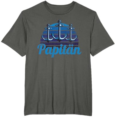 Bootsführer Bootsfahrer Bootfahren Kapitän Anker T-Shirt