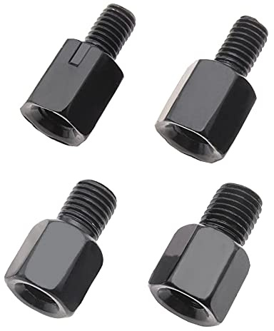 eMagTech 4 Stück Motorrad Spiegel Adapter aus Verzinkter Stahl, Höhenverstellung Verlängerungsschrauben, M8 auf M8/10 Gewinde Linksgewinde/Rechtsgewinde