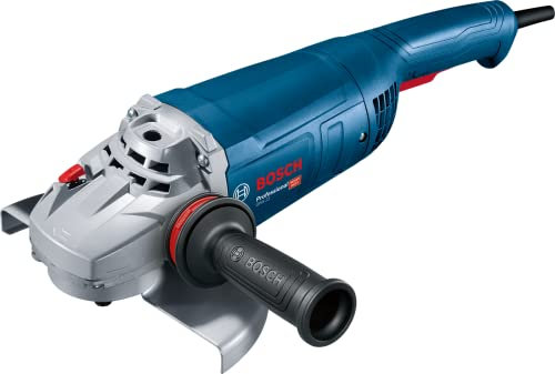 Bosch Professional Angle Grinder GWS 22-230 P (2200 W, Including Anti-Vibration Auxiliary Handle, Backing Flange, Locking nut, Protective Guard, Two-Hole Spanner)