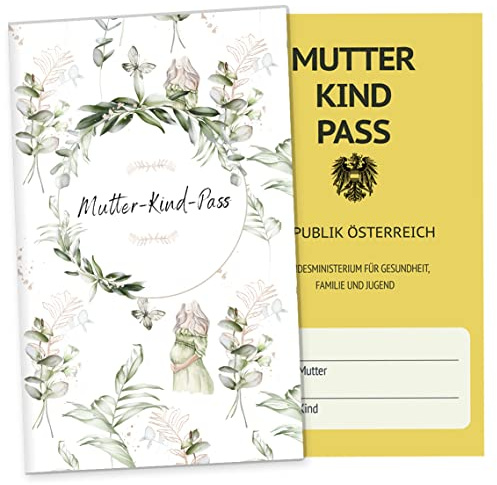 OLGS Mutter-Kind-Pass Hülle Österreich Awesome Mommy - Stilvolle 3-teilige Schutzhülle für den österreichischen MuKiPass, Geschenkidee für Schwangerschaft - MKP Hülle, Pretty Pregnant