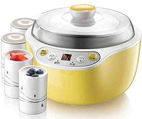Máquina automática para hacer yogur Herramientas de yogur de bricolaje para el hogar Vasos de vidrio Revestimiento de acero inoxidable Función de yogur de vino de arroz Natto (Color : A) (B) (B) (B)