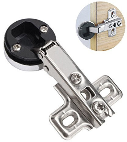 Glass Door Hinges, 2 Pcs Cabinet Door Hinges Solf Close Hinge Invisible Furniture Hinges Match with 26mm Cup Screws(2Pcs Straight Arm)