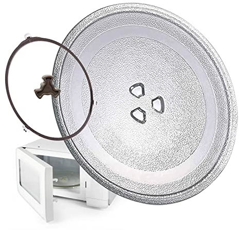 Rund Mikrowellenteller Ersatzteil, Universall Drehteller Für Mikrowelle Mit Drehtellerring Und Unterstützung, 24.5cm 25.5cm 27cm 31.5cm Glasdrehteller Für Mikrowellen, Wiederverwendbar ( Color : Clear