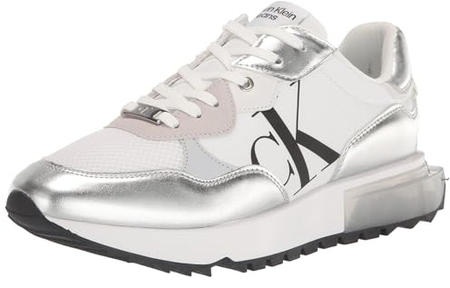 Calvin Klein Magalee, Zapatillas Mujer, Blanco Plateado 040, 38 EU