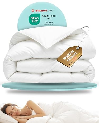 BEFA NATUR Bettdecke Winter 155x220 cm | Primaloft Bio® - Funktionelle Mikrofaserfüllung | vegane Daunenalternative | 1140g Füllgewicht/Stück | Oeko-TEX 100 Klasse 1 | Made in Germany