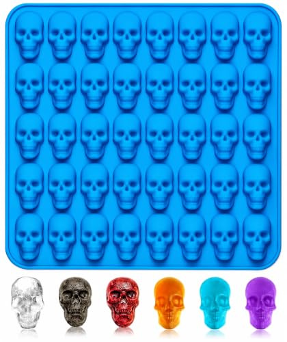 Selecto Bake Moule en silicone de qualité alimentaire motif tête de mort sur le thème d'Halloween - 40 petits crânes - Anti-adhésif - Pour la cuisine des enfants