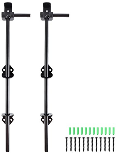 Skelang 2 Pcs Cane Bolt, 18 Heavy Duty Gate Drop Rod, Steel Gate Ground Latch for Holding Wooden Gate Open and Shut
