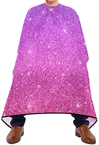 Haarschnitt Salon Cape Glitzer Lila Rosa Frisierumhang Atmungsaktiv Friseur Schneiden Umhang Einstellbar Hairdressing Cape Für Erwachsene Hair Design Haar Styling 140X170Cm